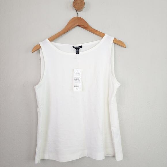 Eileen Fisher Tops - NWT Eileen Fisher White Tencel Stretch Sleeveless Tank Top Layering Shell Medium